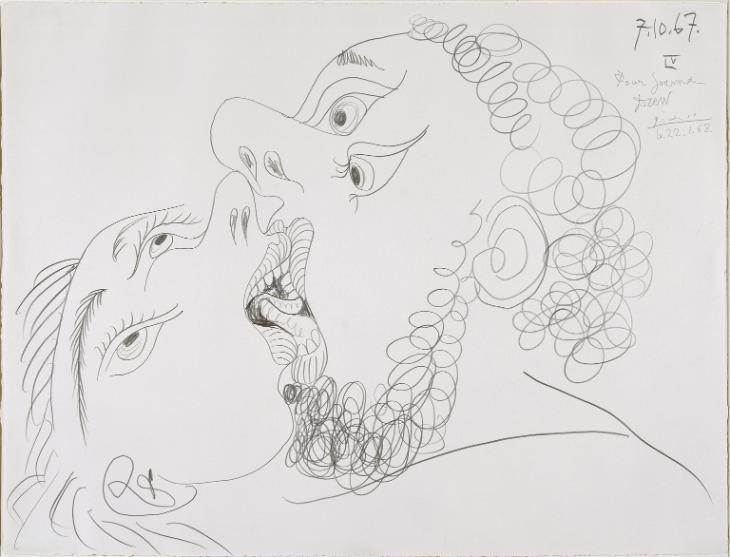 The Kiss 1967 by Pablo Picasso